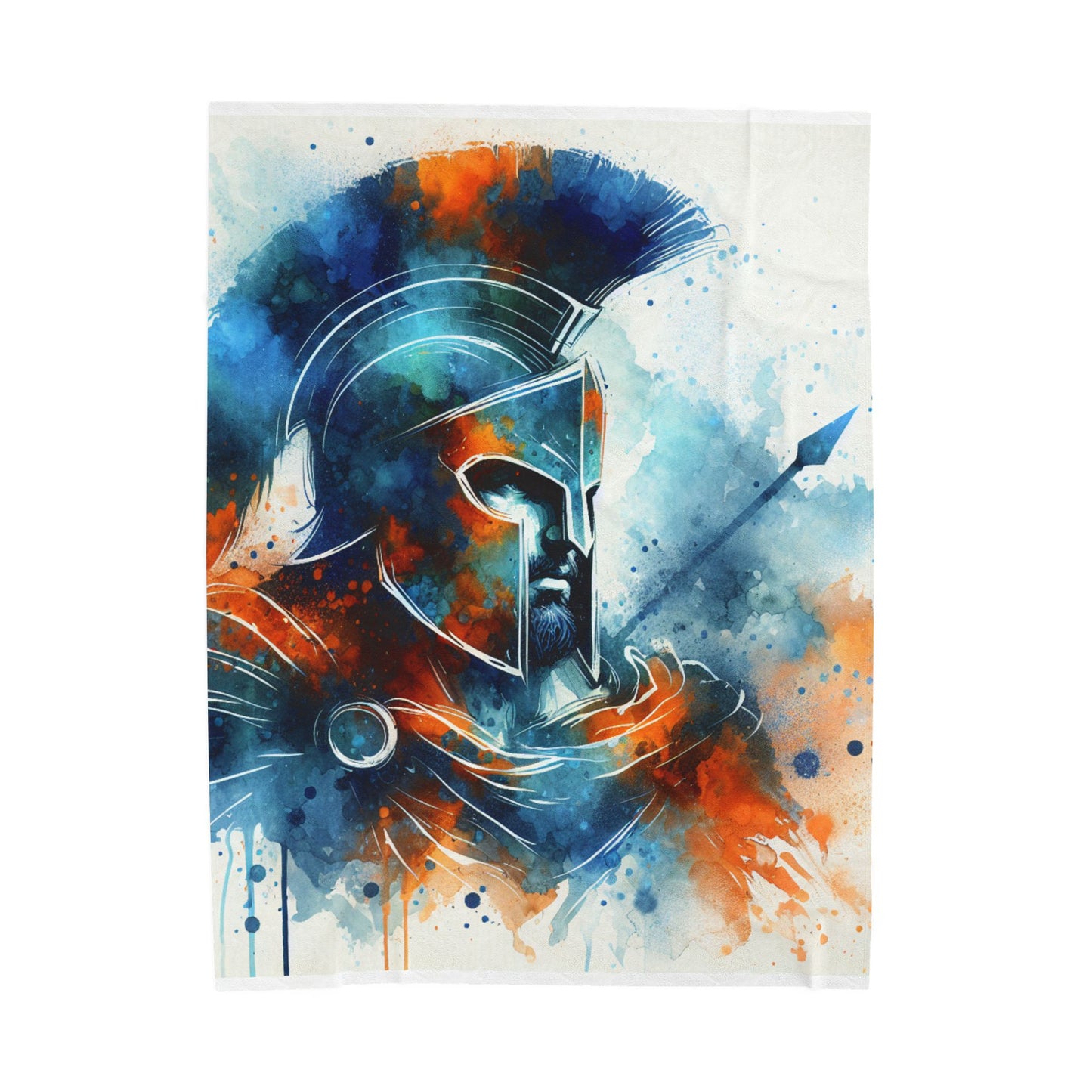 Warrior's Resolve in Brushstrokes - Plush Blanket