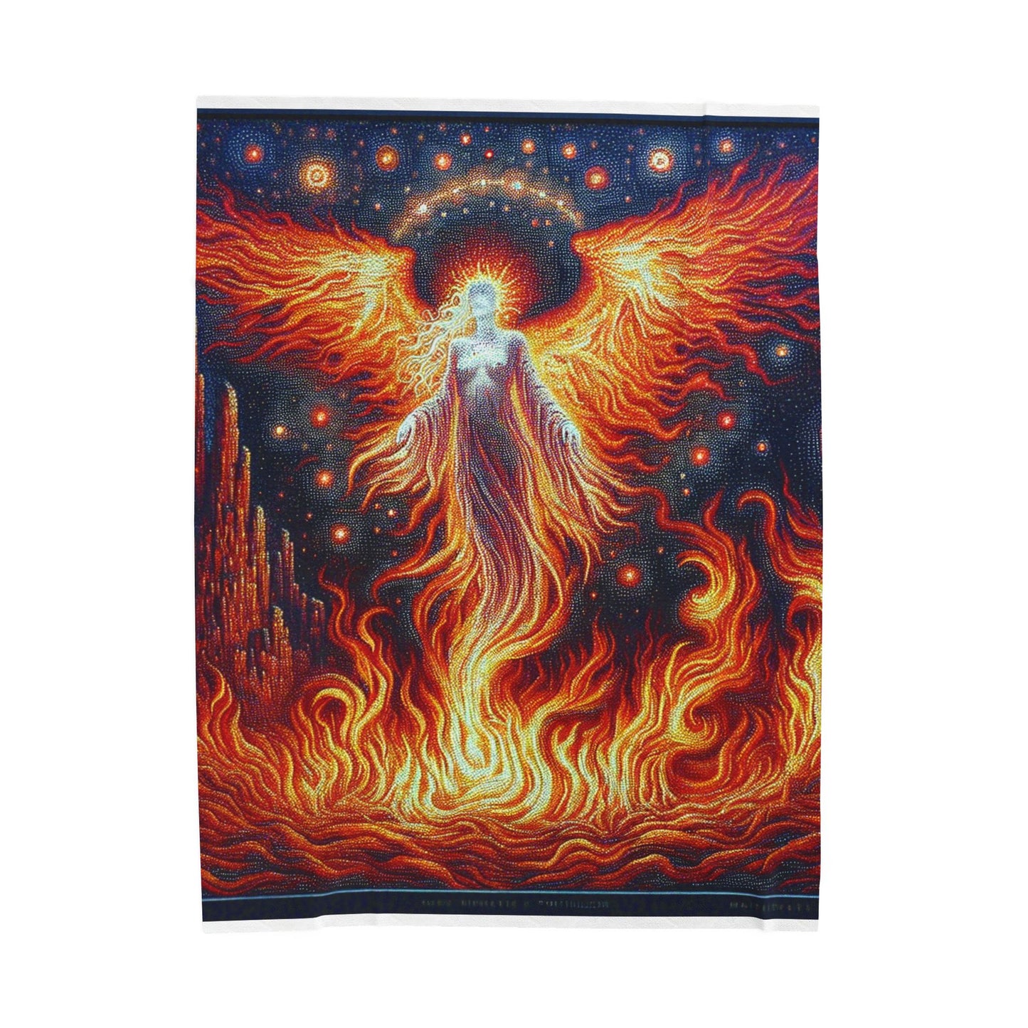 Phoenix Rising from Embers - Plush Blanket
