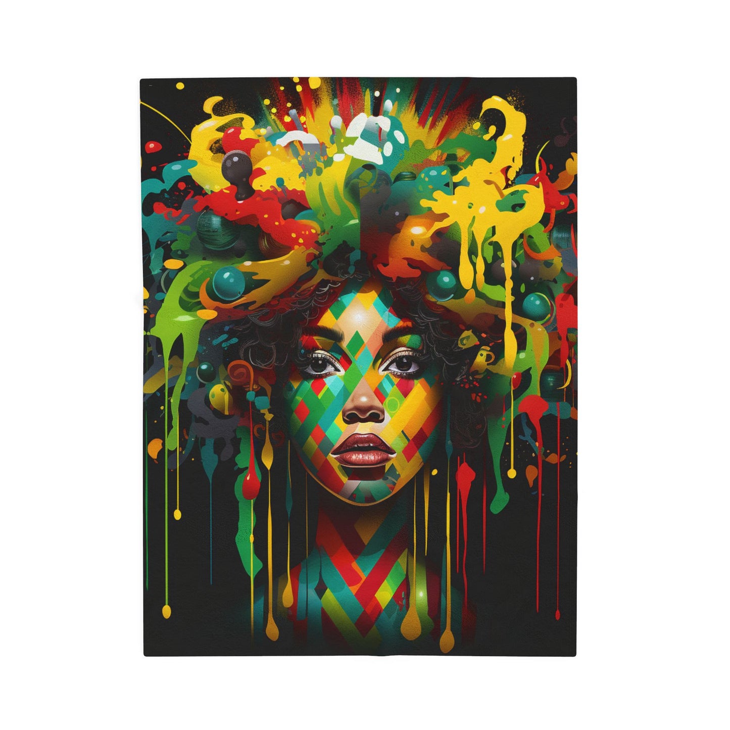 Colorful Essence Unleashed- Plush Blanket