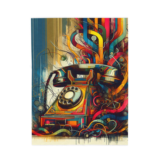 Retro Phone Flourish - Plush Blanket