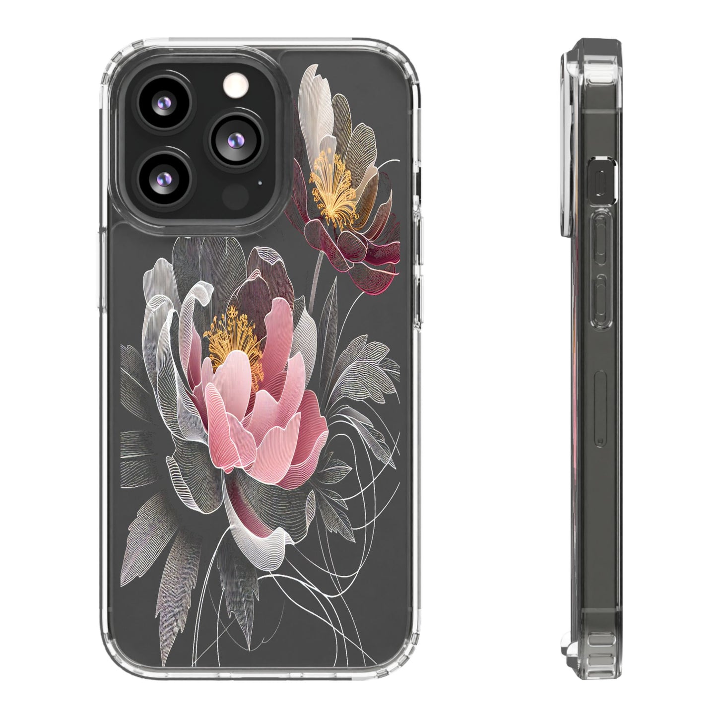 Transparent Petals in Motion Iphone Case Compatible With Iphone 16 15 14 - Clear Phone Cover