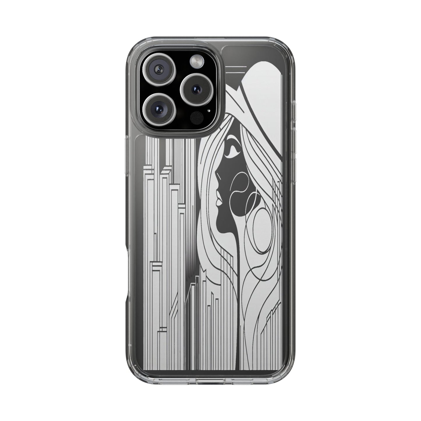 Transparent Silhouette of a Modern Vision Iphone Case Compatible With Iphone 16 15 14 - Clear Phone Cover