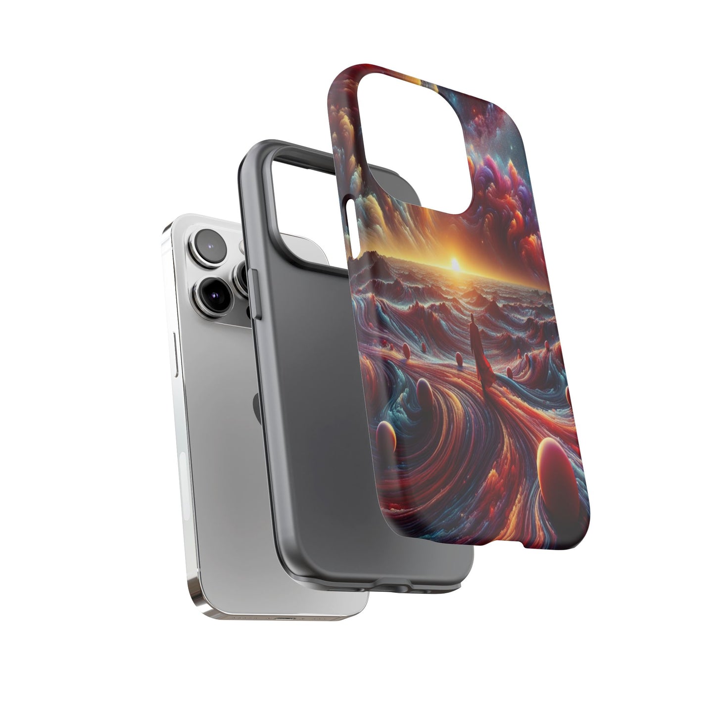 Journey Through Celestial Waves - Phone Case
