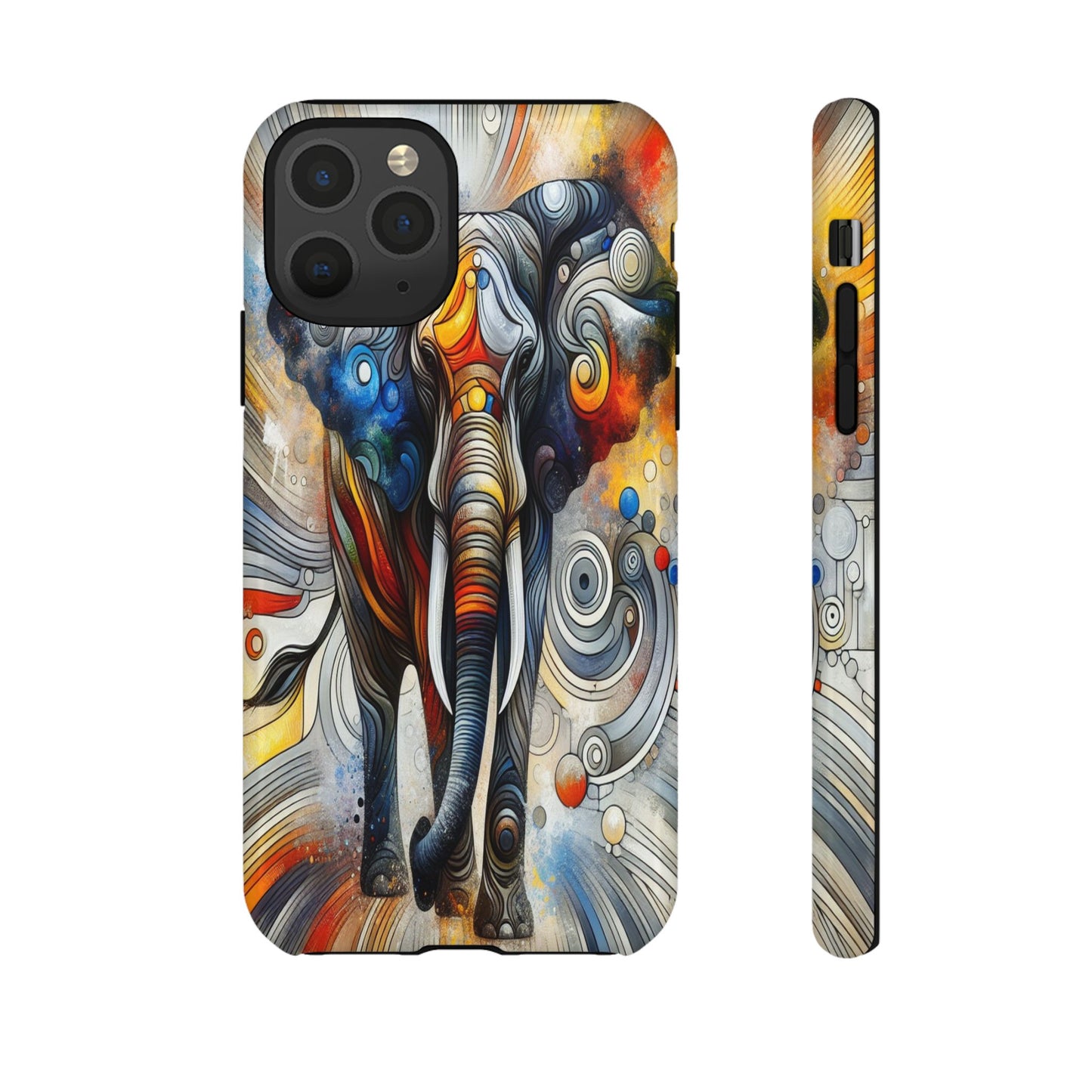 Protective Elephant in Swirling Colors Iphone Case Compatible With Iphone 16 15 14 - Phone Cover