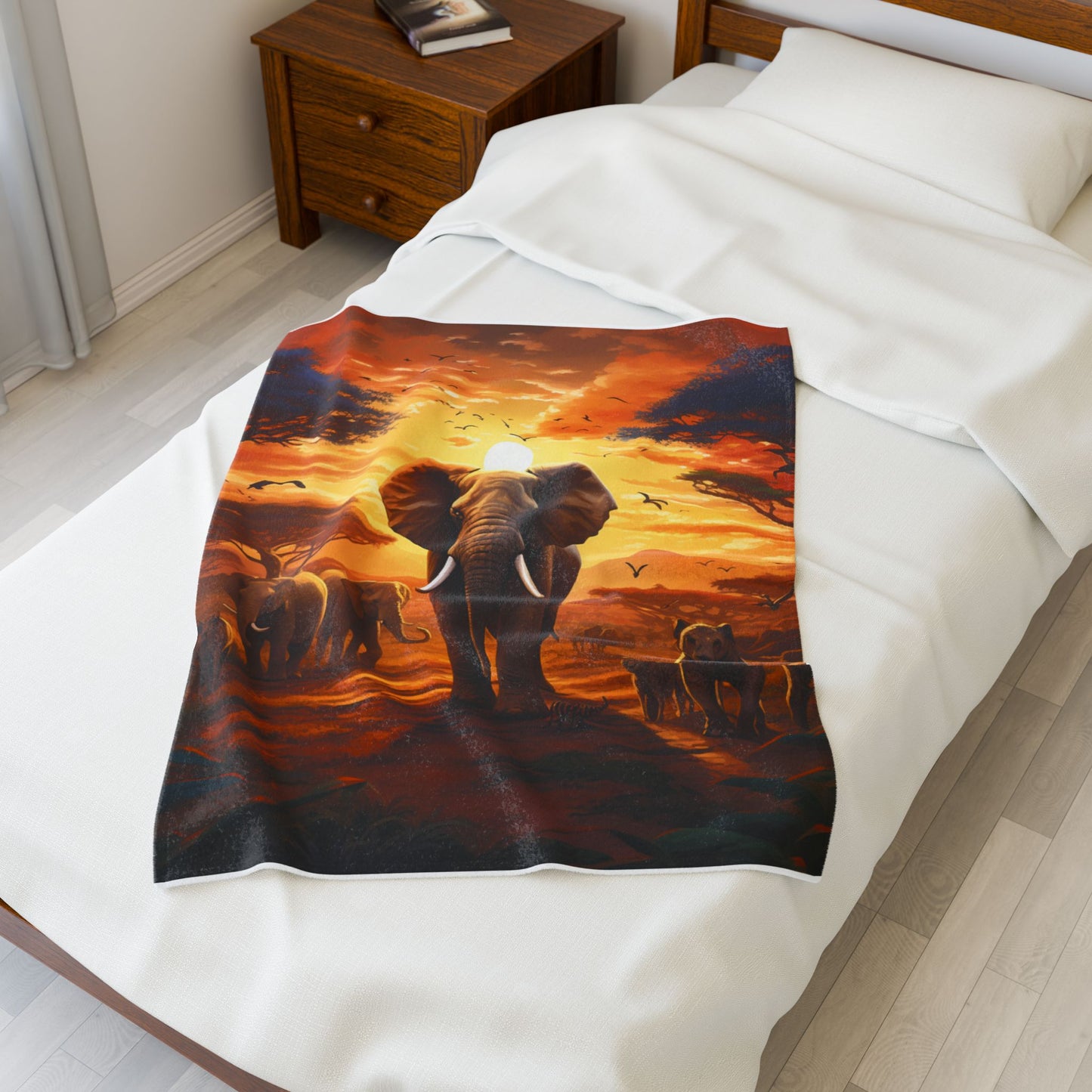 Savanna Sovereigns at Dawn- Plush Blanket