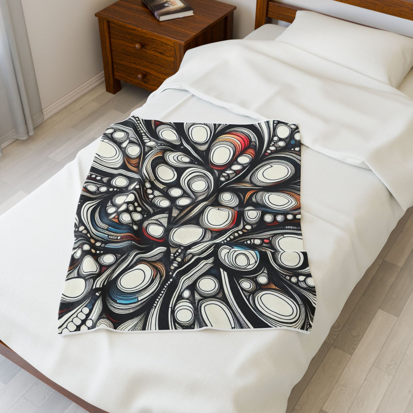 Whimsical Patterns in Motion - Plush Blanket