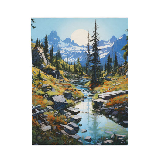 Alpine Solitude at Dawn- Plush Blanket