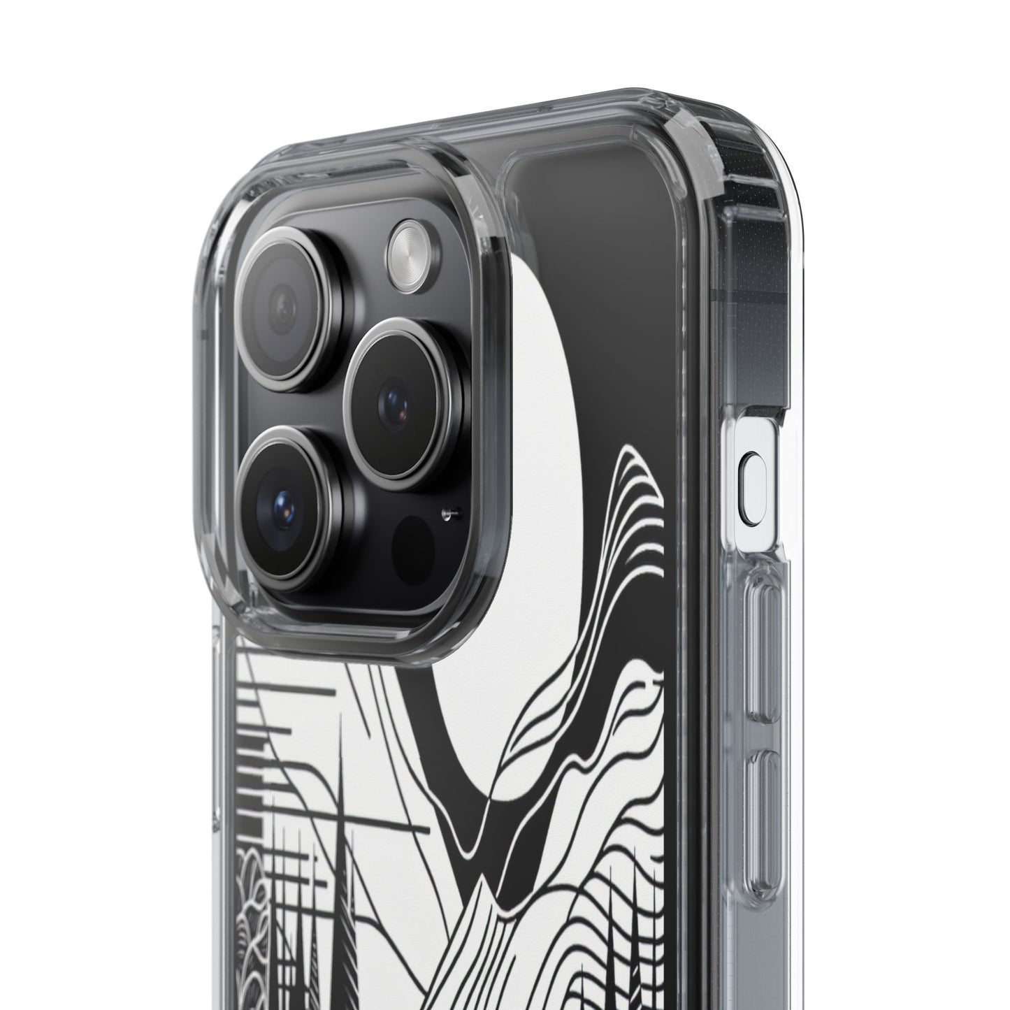 Transparent Lines and Landscape Iphone Case Compatible With Iphone 16 15 14 - Clear Phone Cover