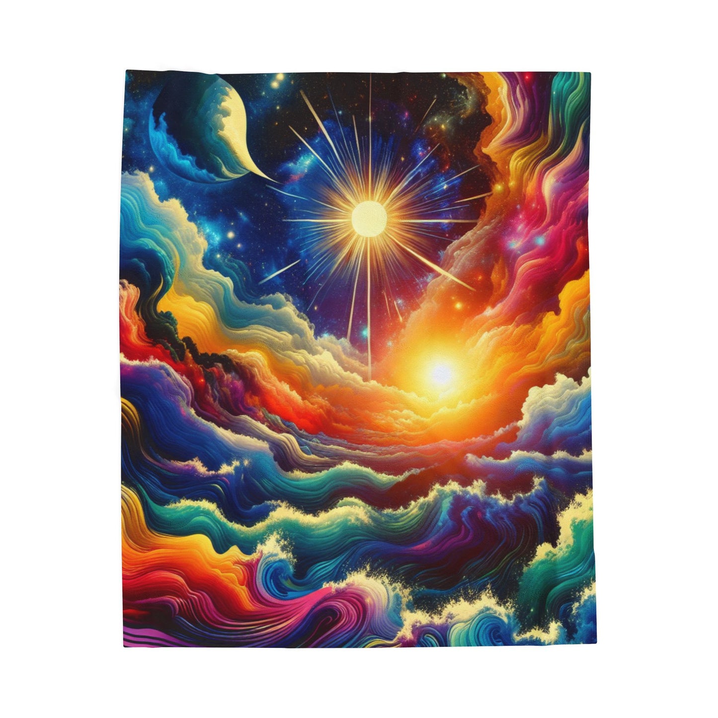Cosmic Waves Odyssey - Plush Blanket