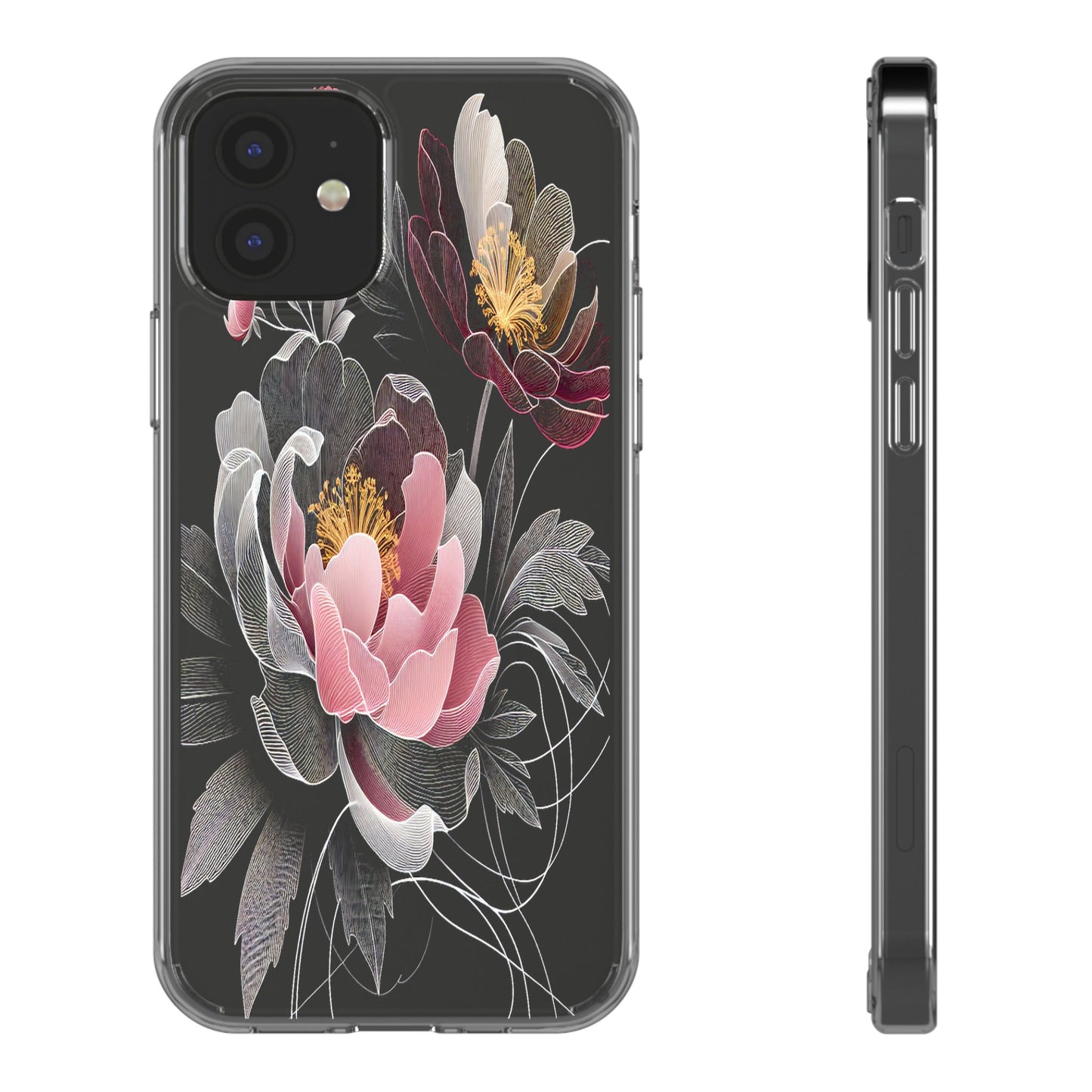 Transparent Petals in Motion Iphone Case Compatible With Iphone 16 15 14 - Clear Phone Cover