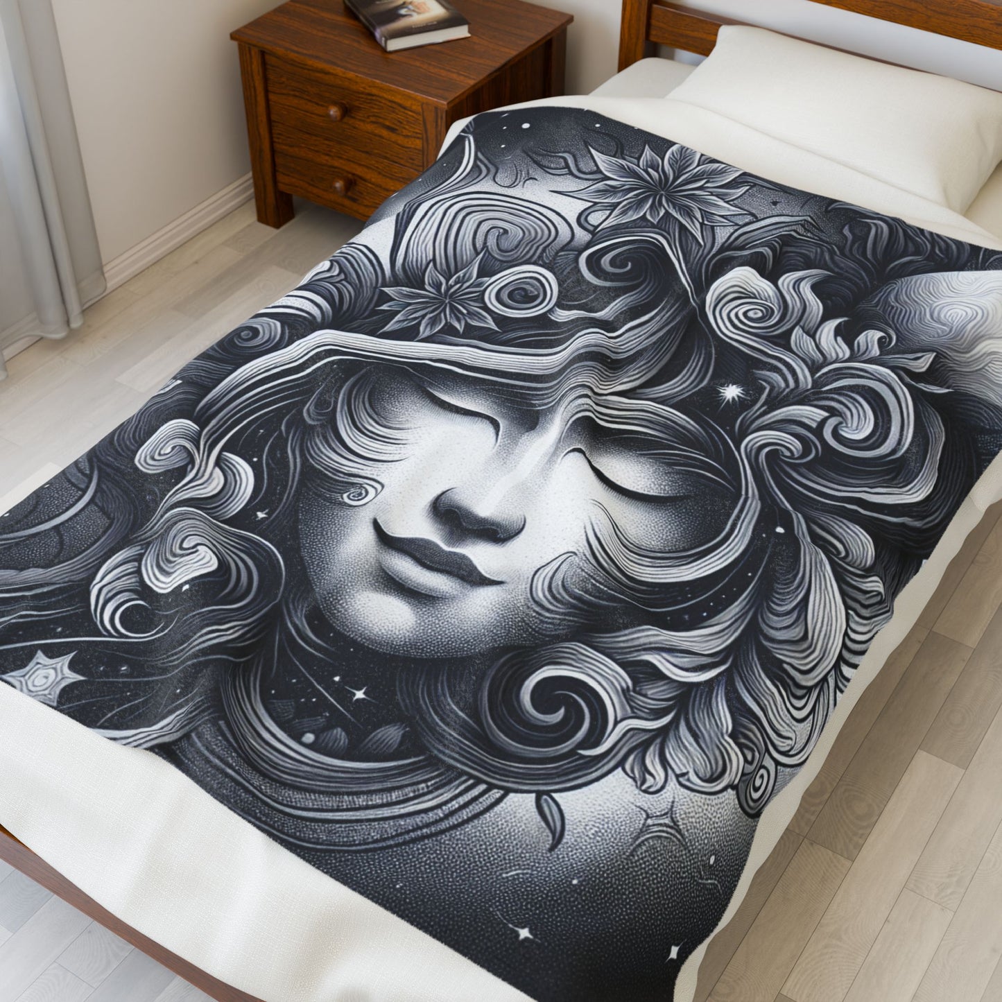 Celestial Muse of Dreams - Plush Blanket