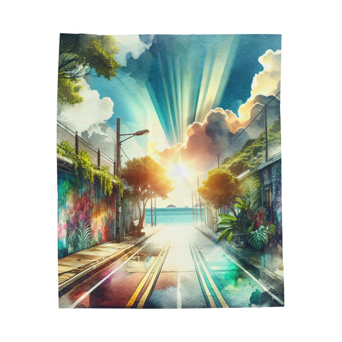 Radiant Street Vistas - Plush Blanket