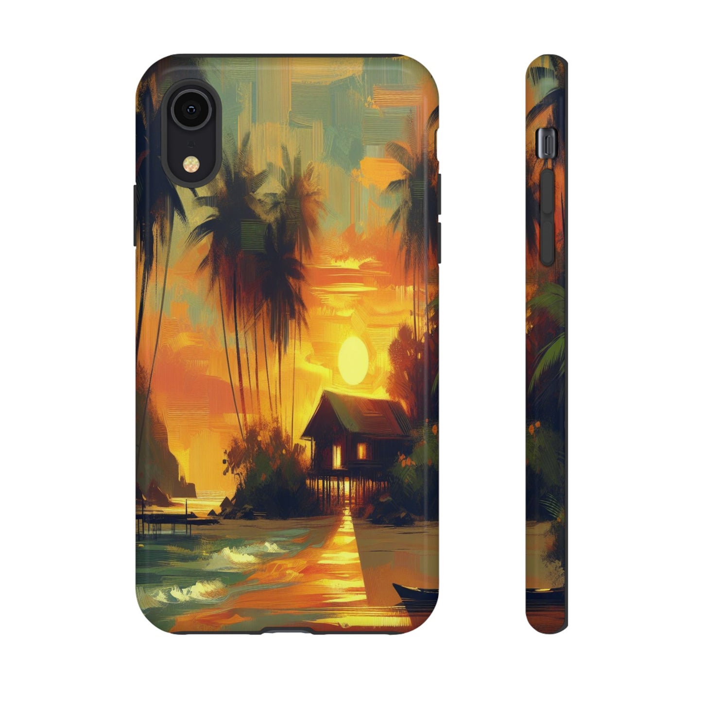 Protective Island Paradise at Dusk Iphone Case Compatible With Iphone 16 15 14 - Phone Cover