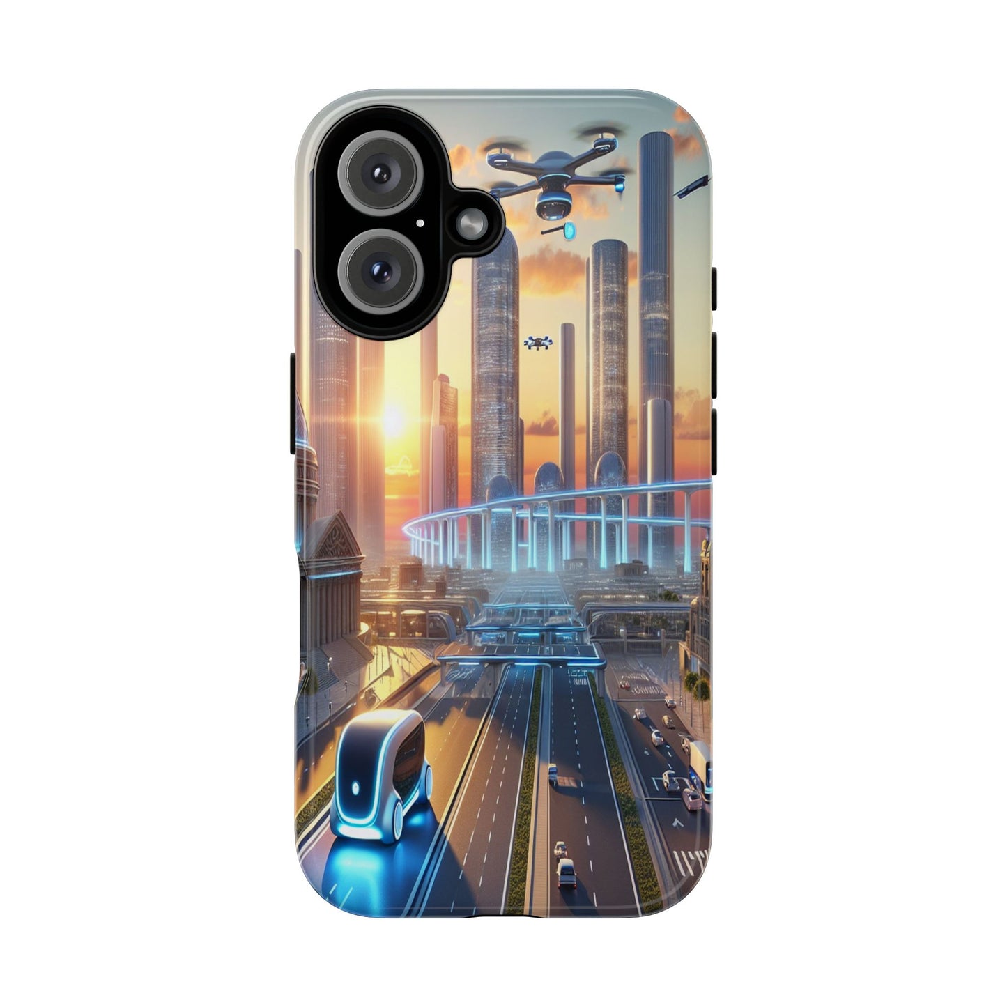Futuristic Cityscape Unveiled - Phone Case