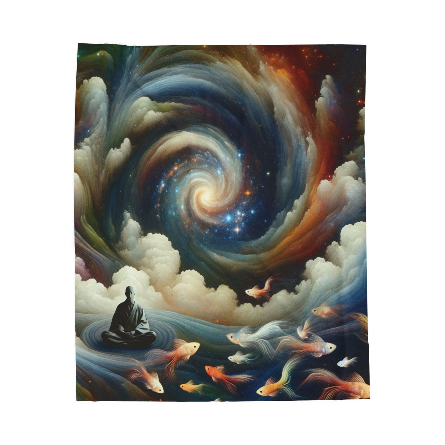 Meditative Voyage in a Swirling Marvel - Plush Blanket