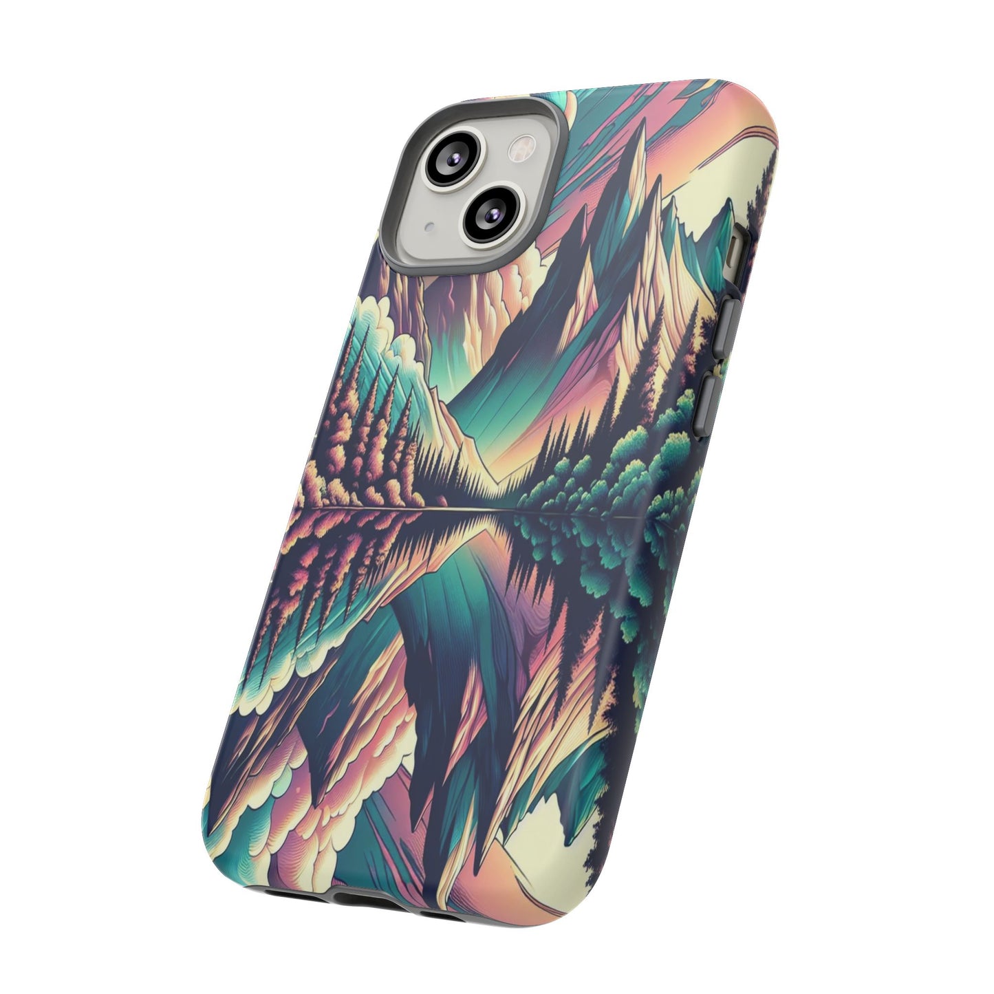 Tranquil Peaks and Reflected Skies - Phone Case
