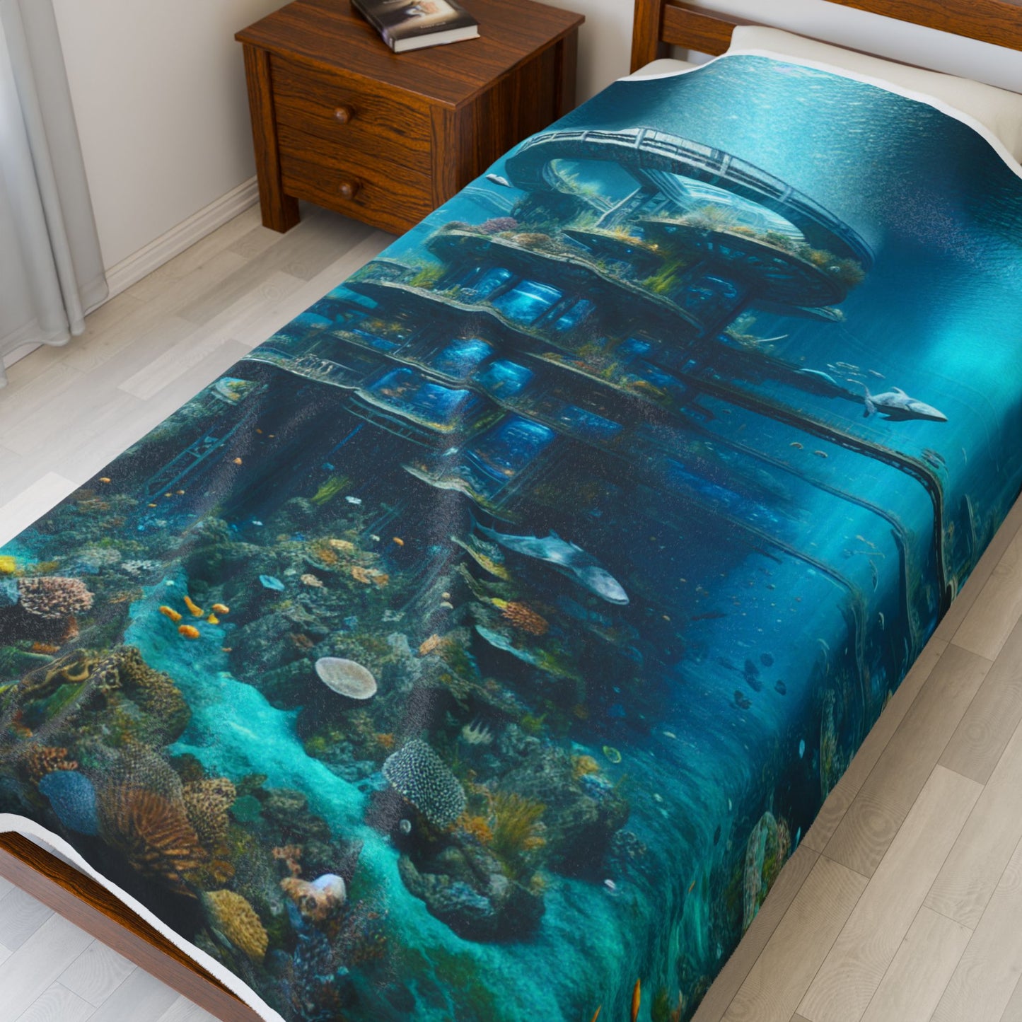 Undersea Habitat Oasis- Plush Blanket