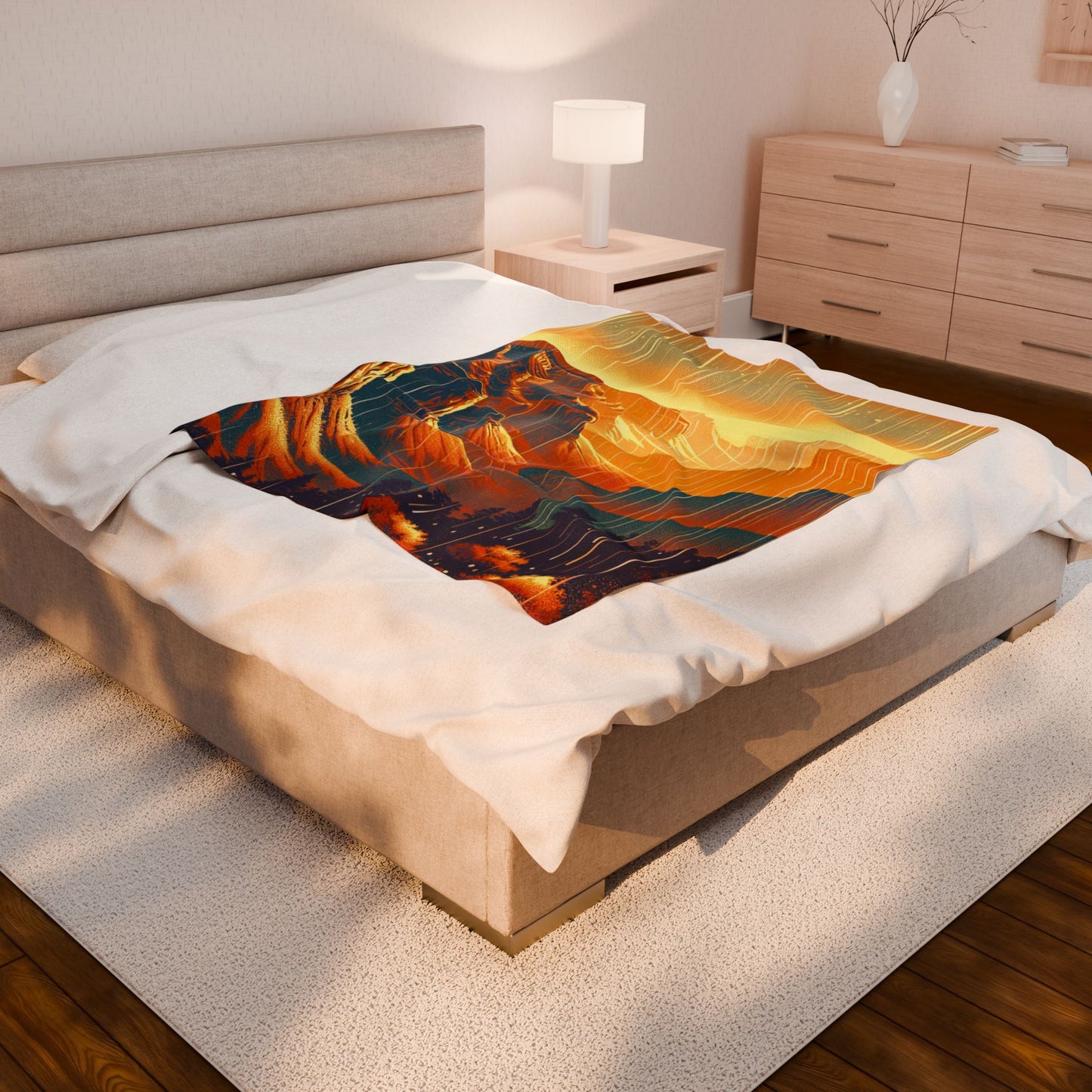 Canyon Hues at Dawn- Plush Blanket