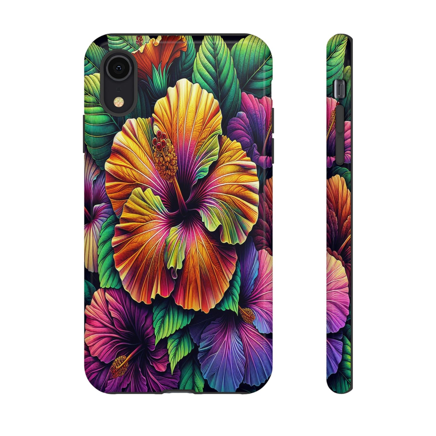Custom ProtectiveColorful Hibiscus RadianceIphone Case Compatible With Iphone 16 15 14 - Phone Cover
