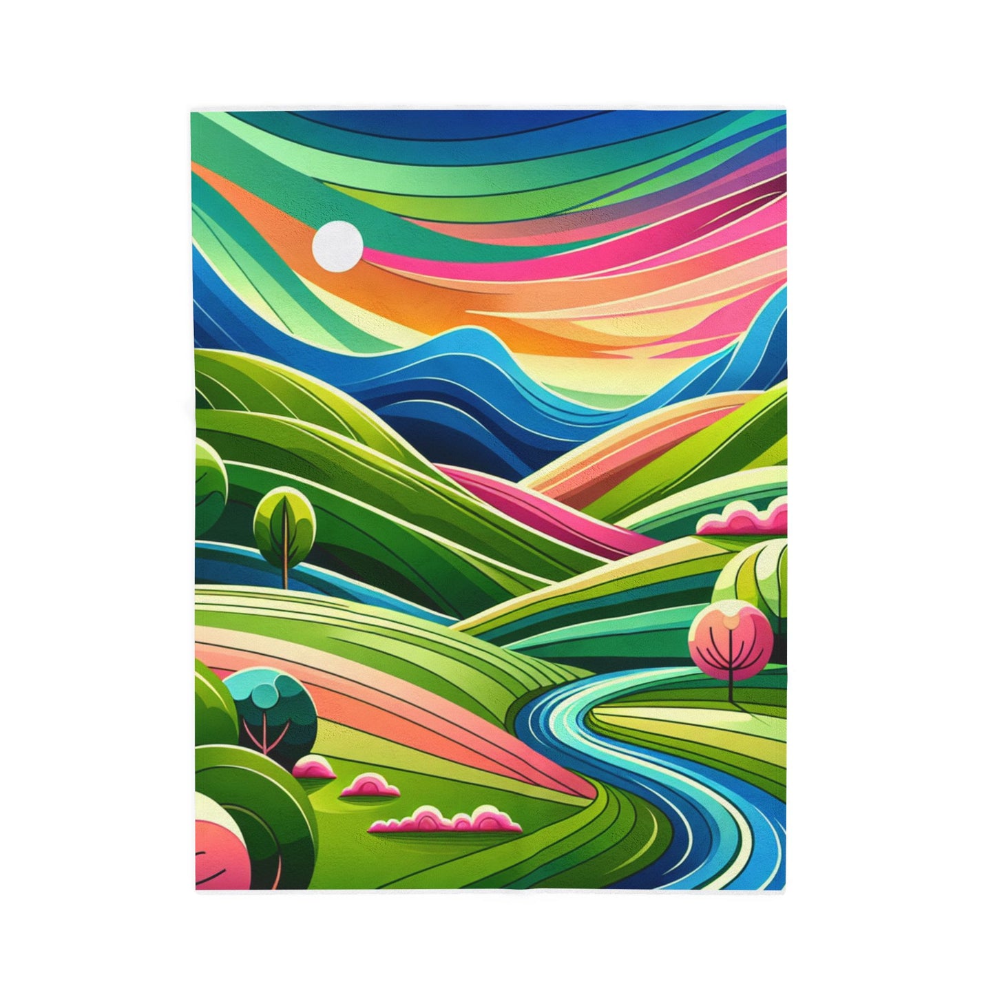 Rolling Green Horizons- Plush Blanket