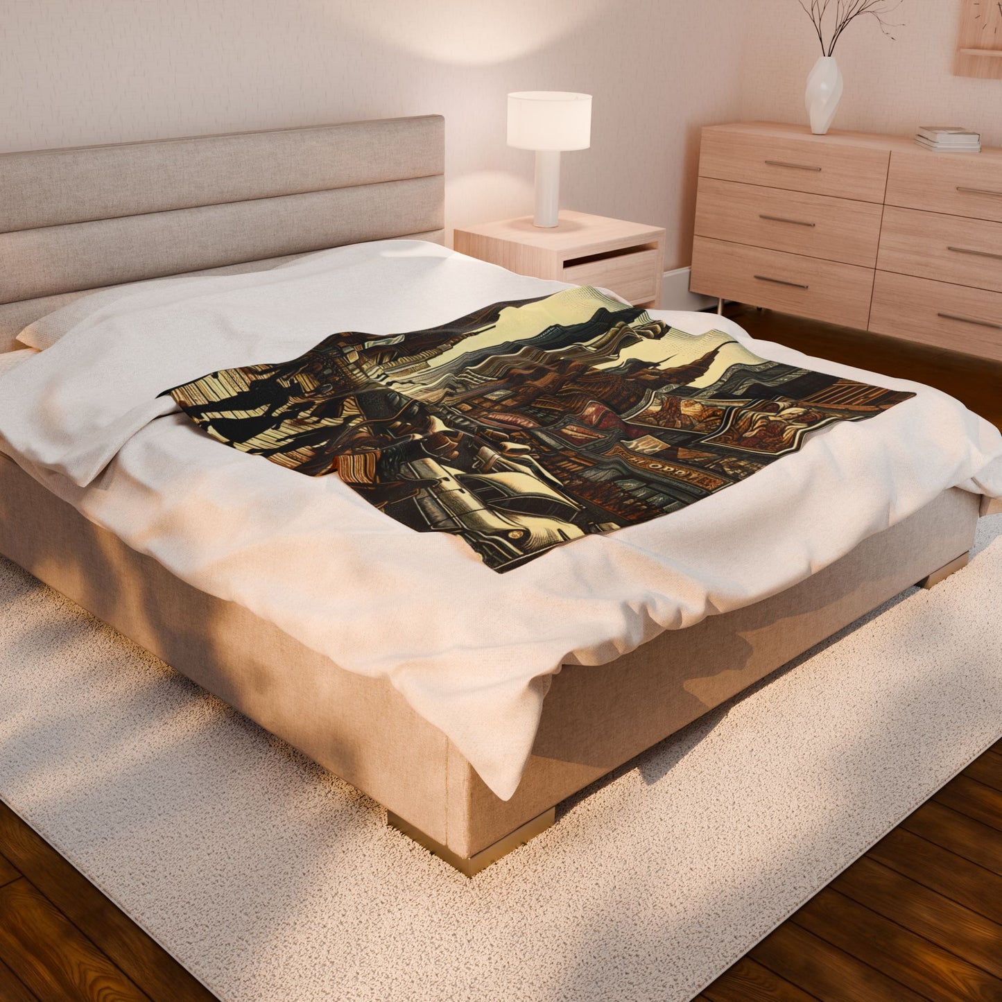 City Life Panorama - Plush Blanket