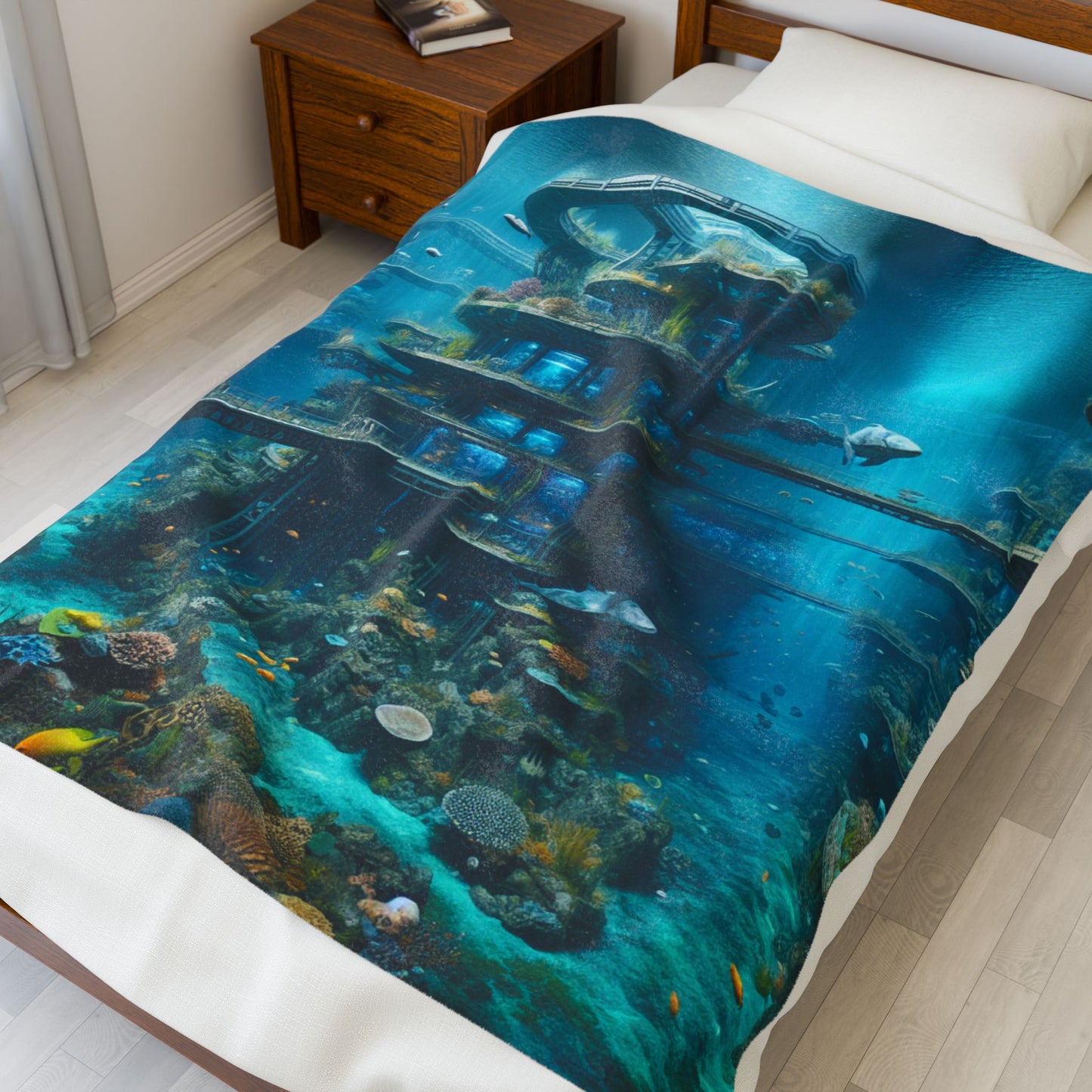 Undersea Habitat Oasis- Plush Blanket