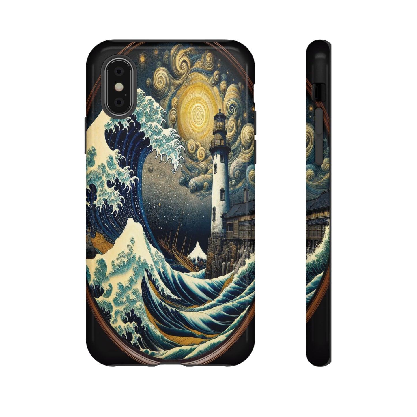 Protective Lighthouse Amidst Celestial Waves Iphone Case Compatible With Iphone 16 15 14 - Phone Cover