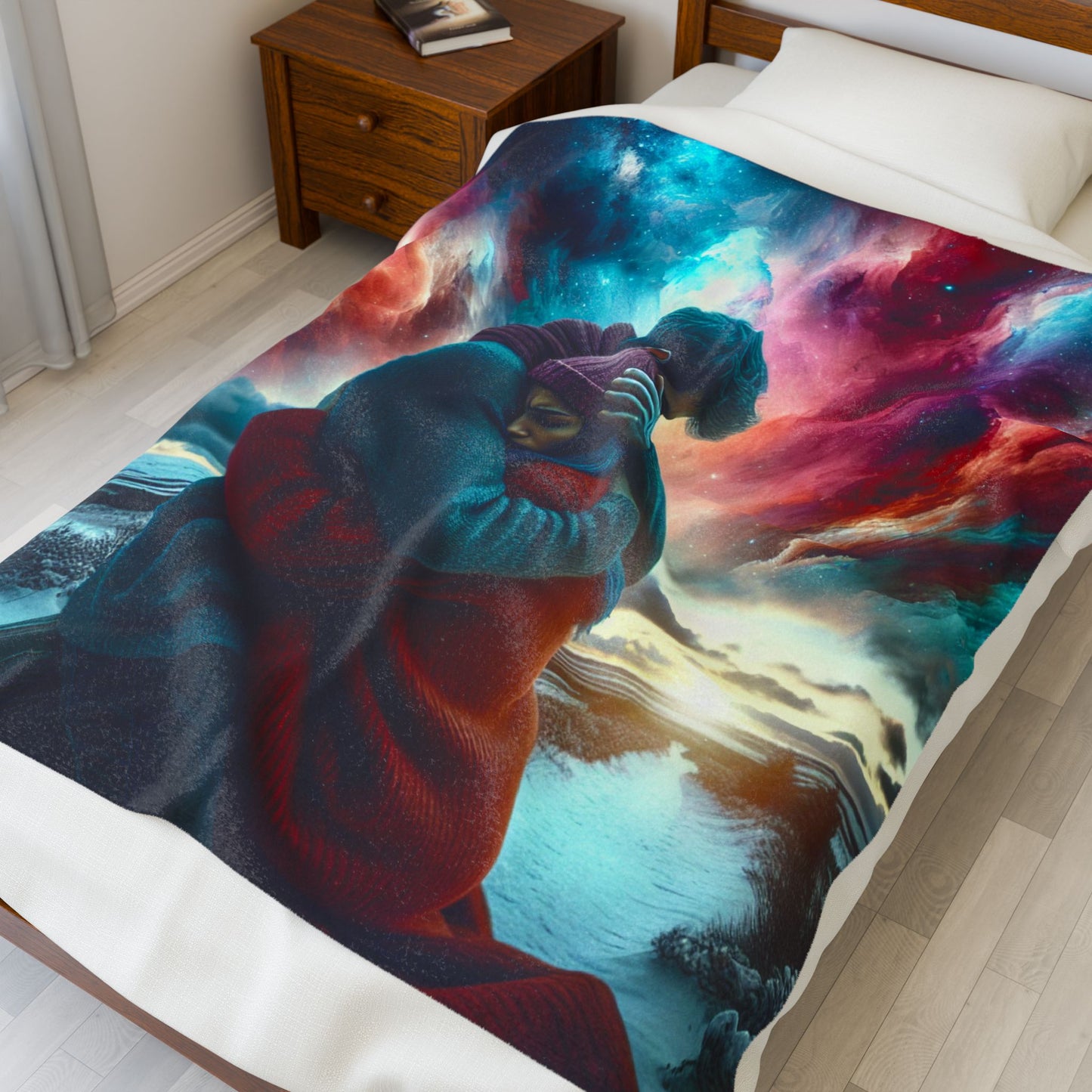 Embrace Under Starlit Skies - Plush Blanket