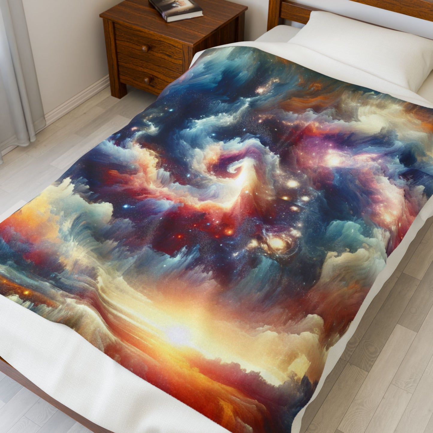 Galactic Whirlwind Dawn- Plush Blanket