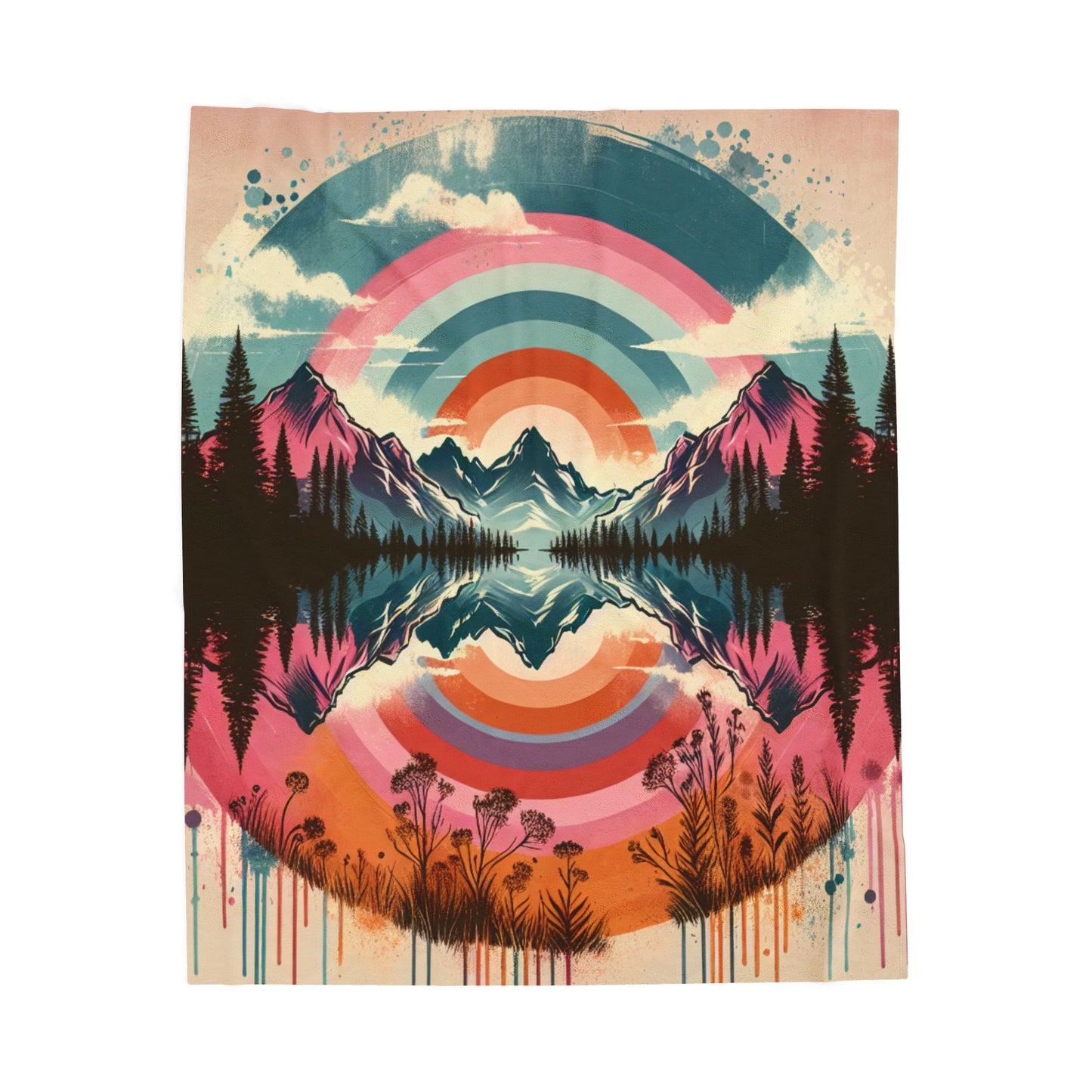 Chromatic Echoes in Nature - Plush Blanket
