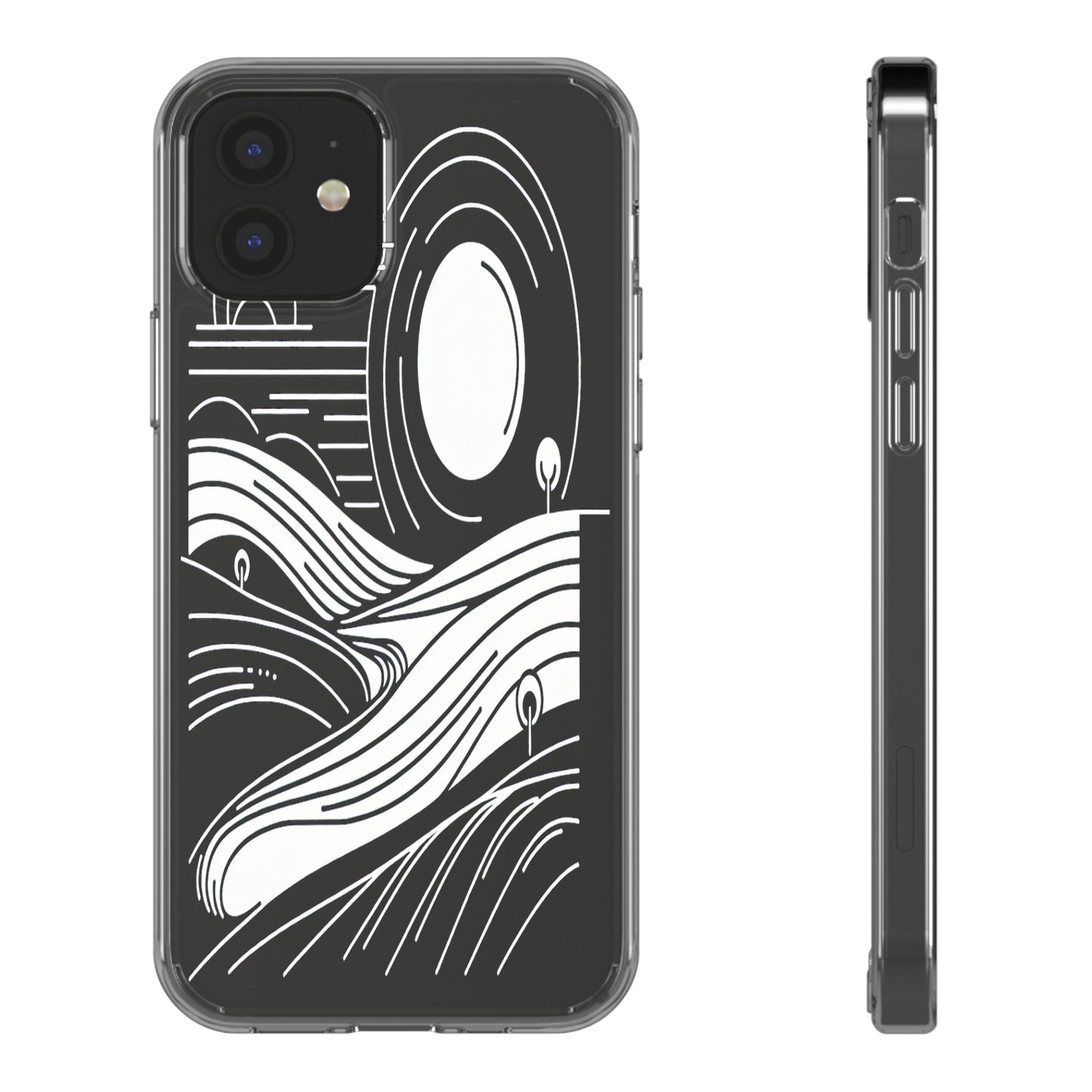 Transparent Horizon Curves Iphone Case Compatible With Iphone 16 15 14 - Clear Phone Cover