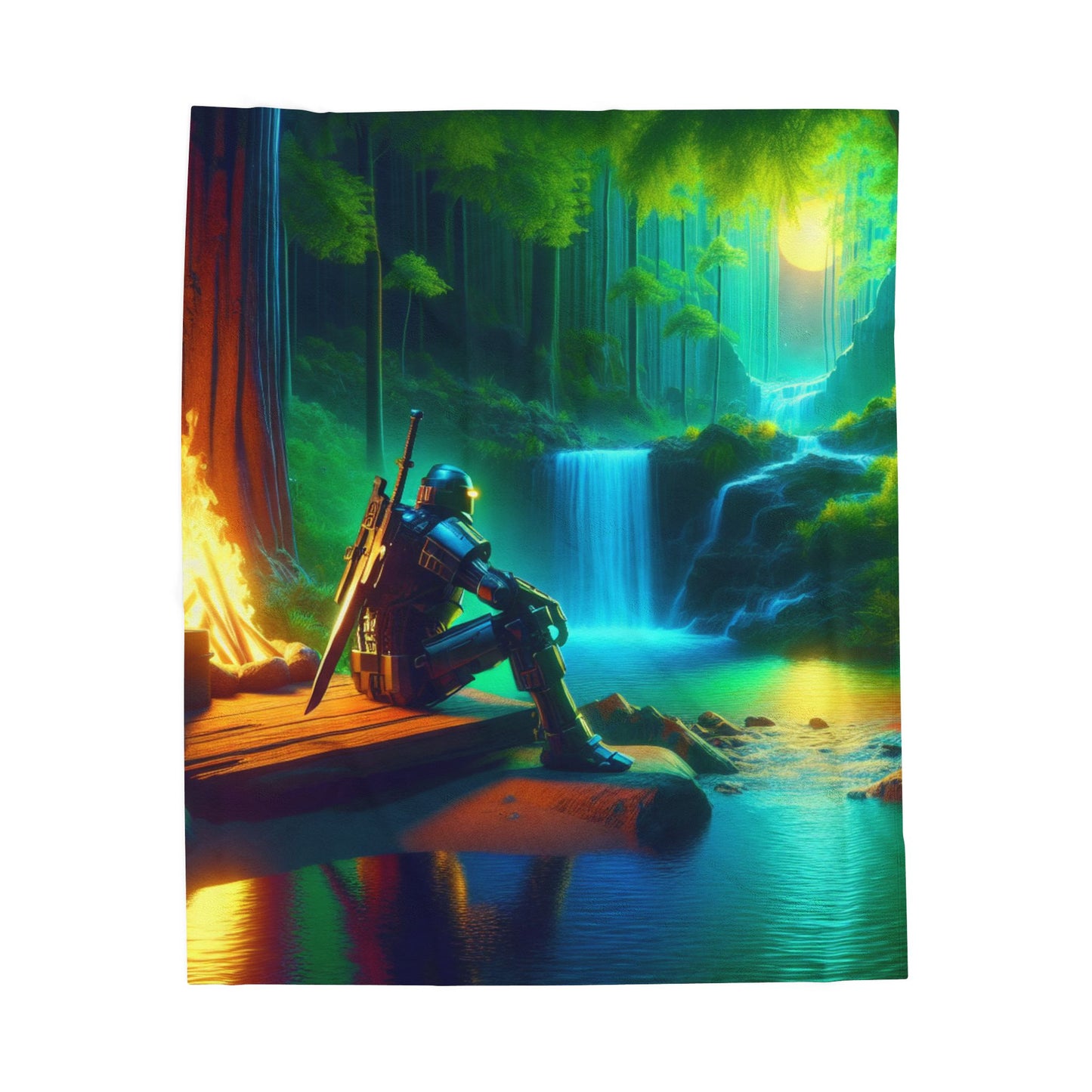 Guardian of the Enchanted Falls - Plush Blanket