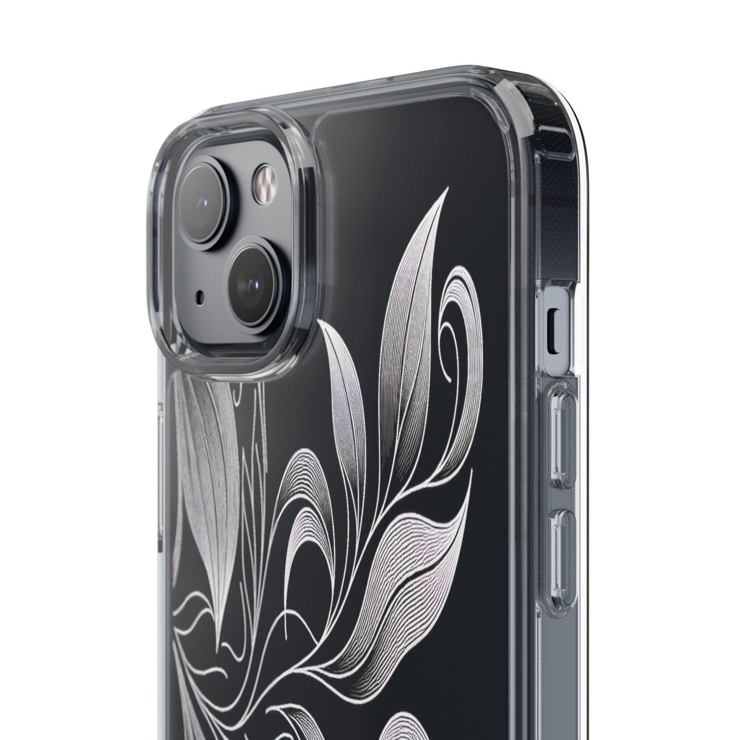 Transparent Nature's Embrace in Linework Iphone Case Compatible With Iphone 16 15 14 - Clear Phone Cover