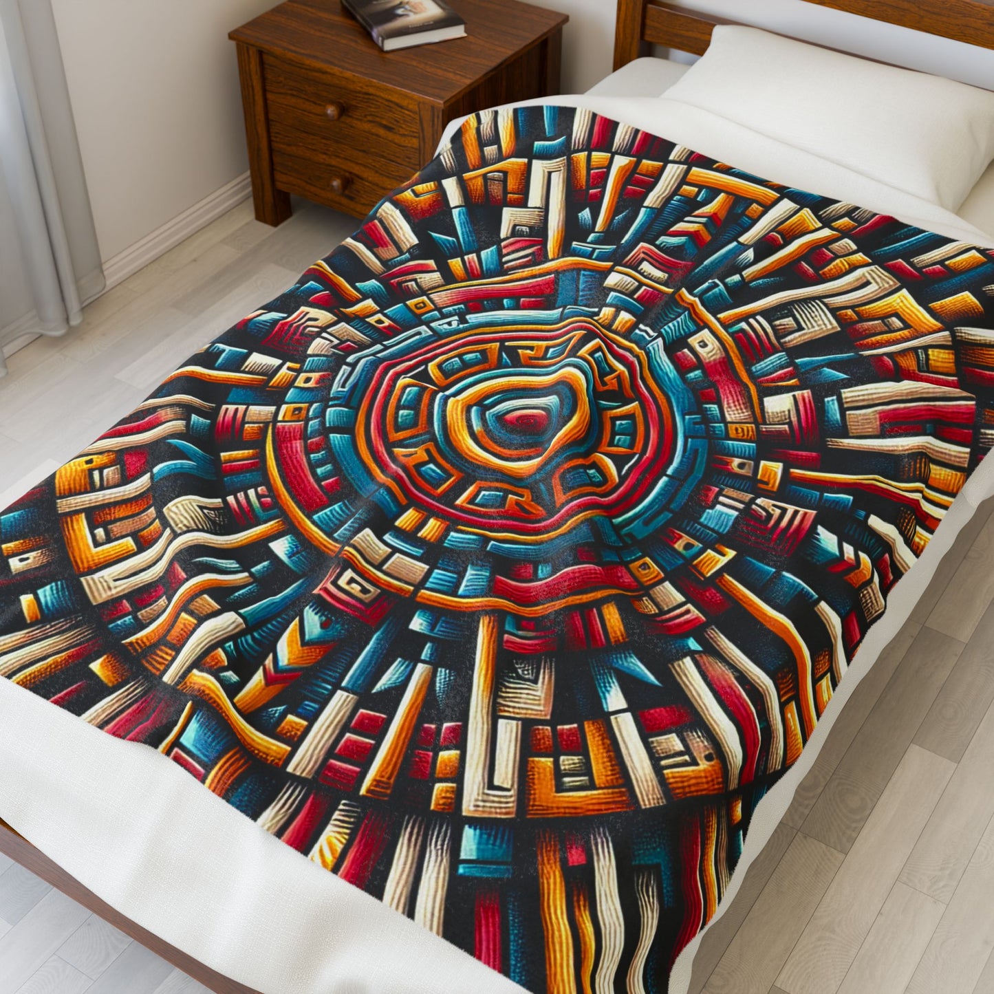 Radiant Mandala of Knowledge - Plush Blanket