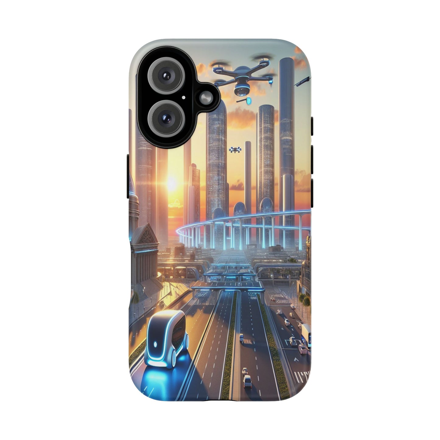 Futuristic Cityscape Unveiled - Phone Case