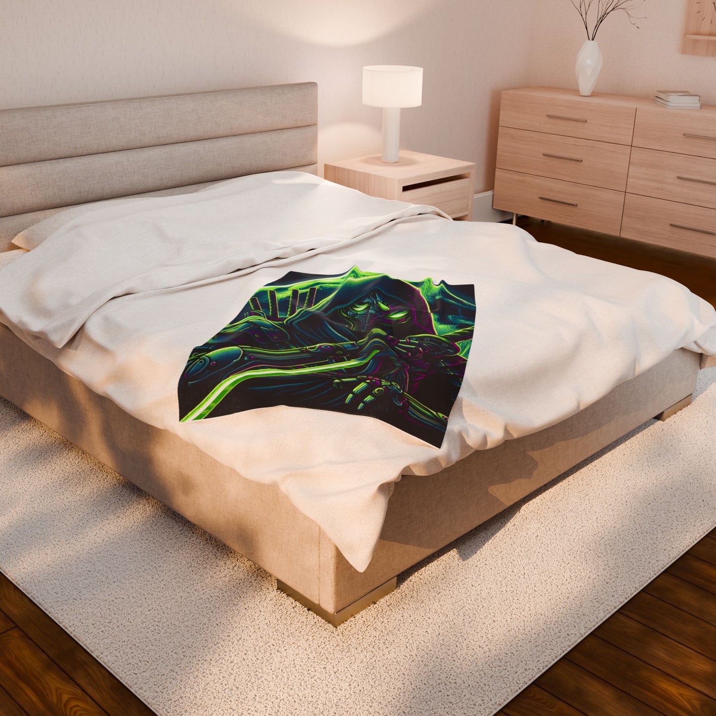 Neon Ninja Guardian - Plush Blanket