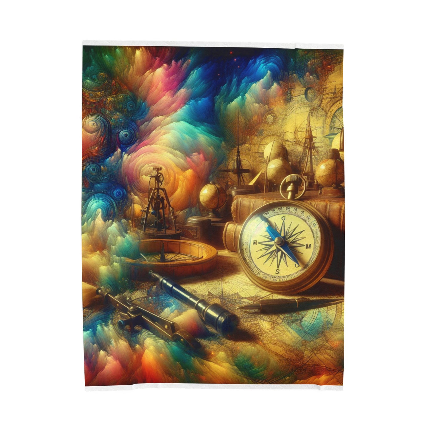 Navigating Through Colorful Chaos- Plush Blanket