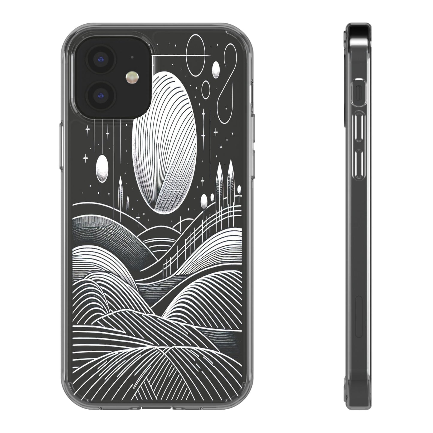 Transparent Lunar Landscapes Iphone Case Compatible With Iphone 16 15 14 - Clear Phone Cover