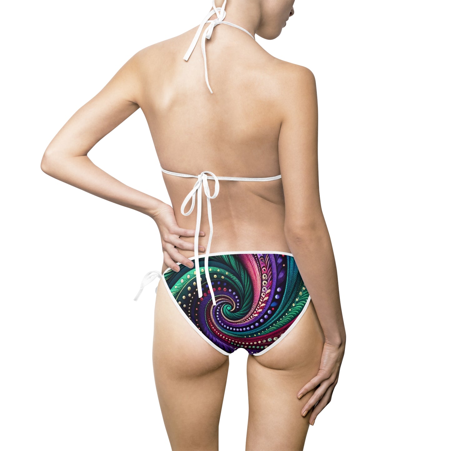 Women's Intricate Whorls of Colorful Fantasy Bikini Swimsuit