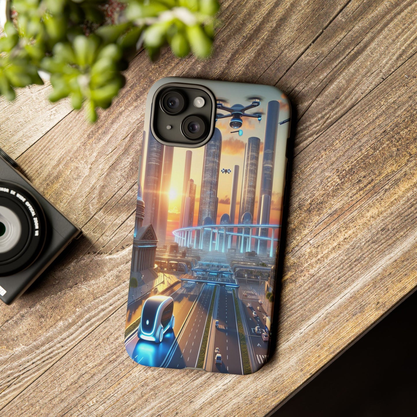 Futuristic Cityscape Unveiled - Phone Case