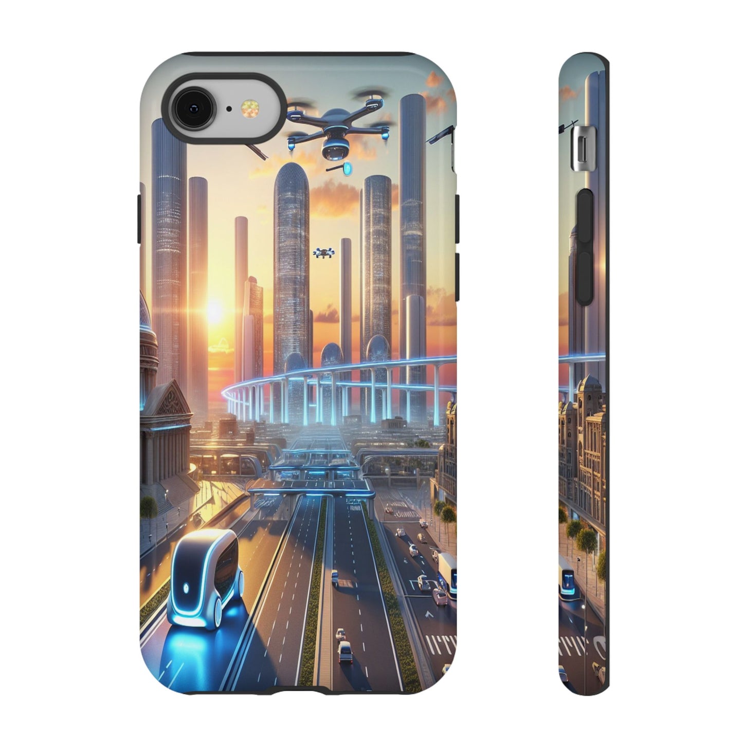 Futuristic Cityscape Unveiled - Phone Case