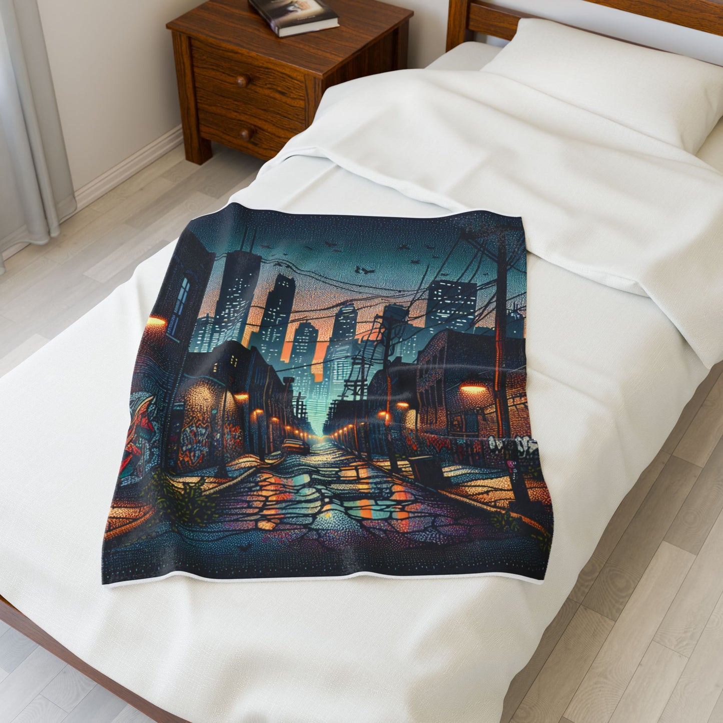 Nightfall in the Alley - Plush Blanket