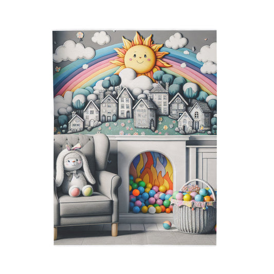 Imaginative Sunrise in a Child's Room - Plush Blanket