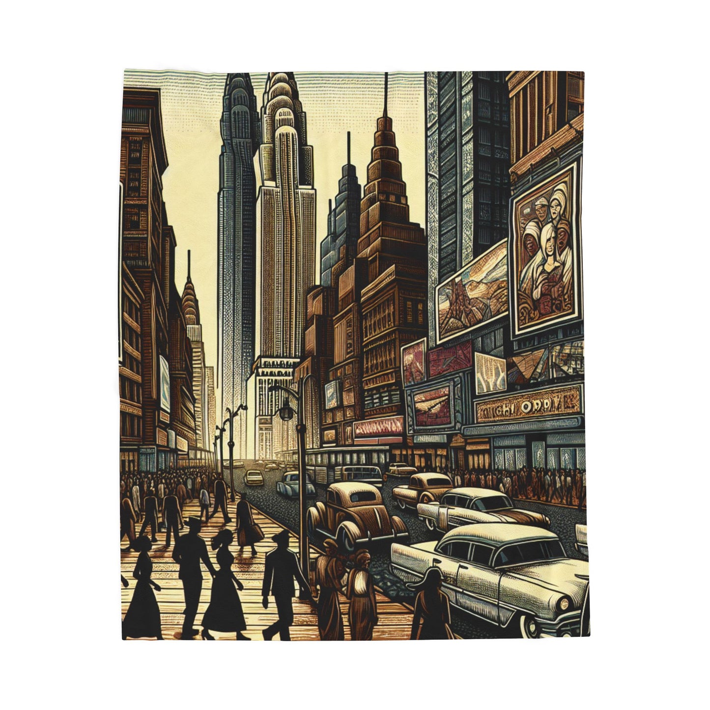 City Life Panorama - Plush Blanket
