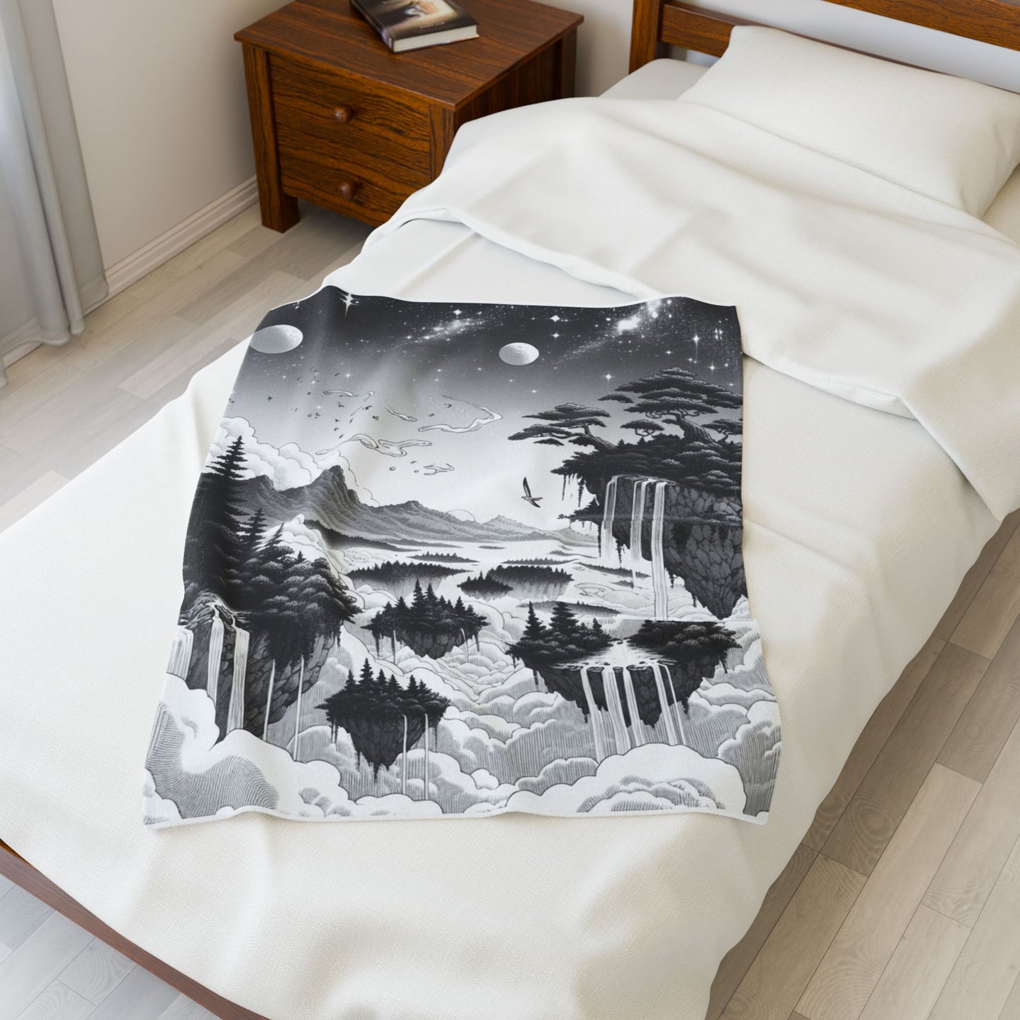 Floating Islands in the Clouds - Plush Blanket