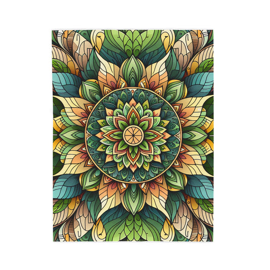 Mandala of Nature's Vision - Plush Blanket