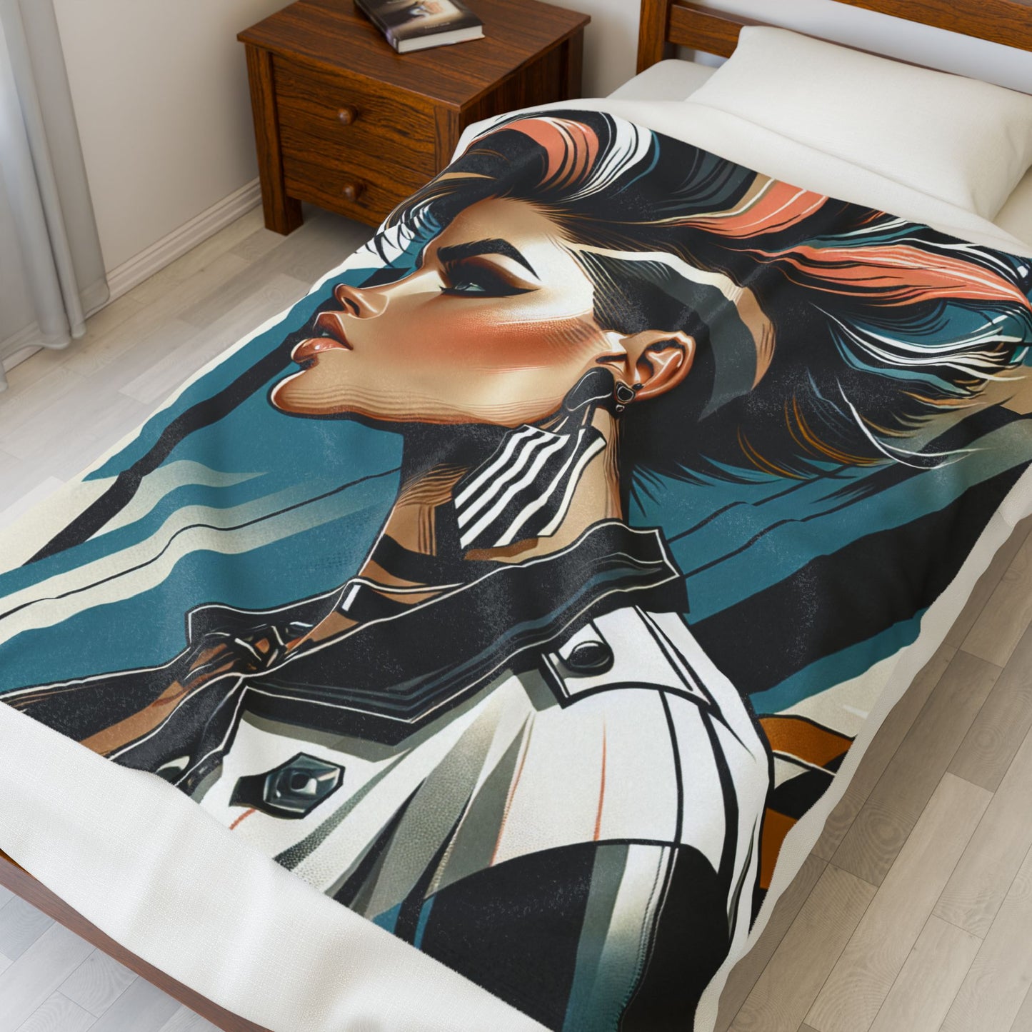 Modern Edge Portrait- Plush Blanket