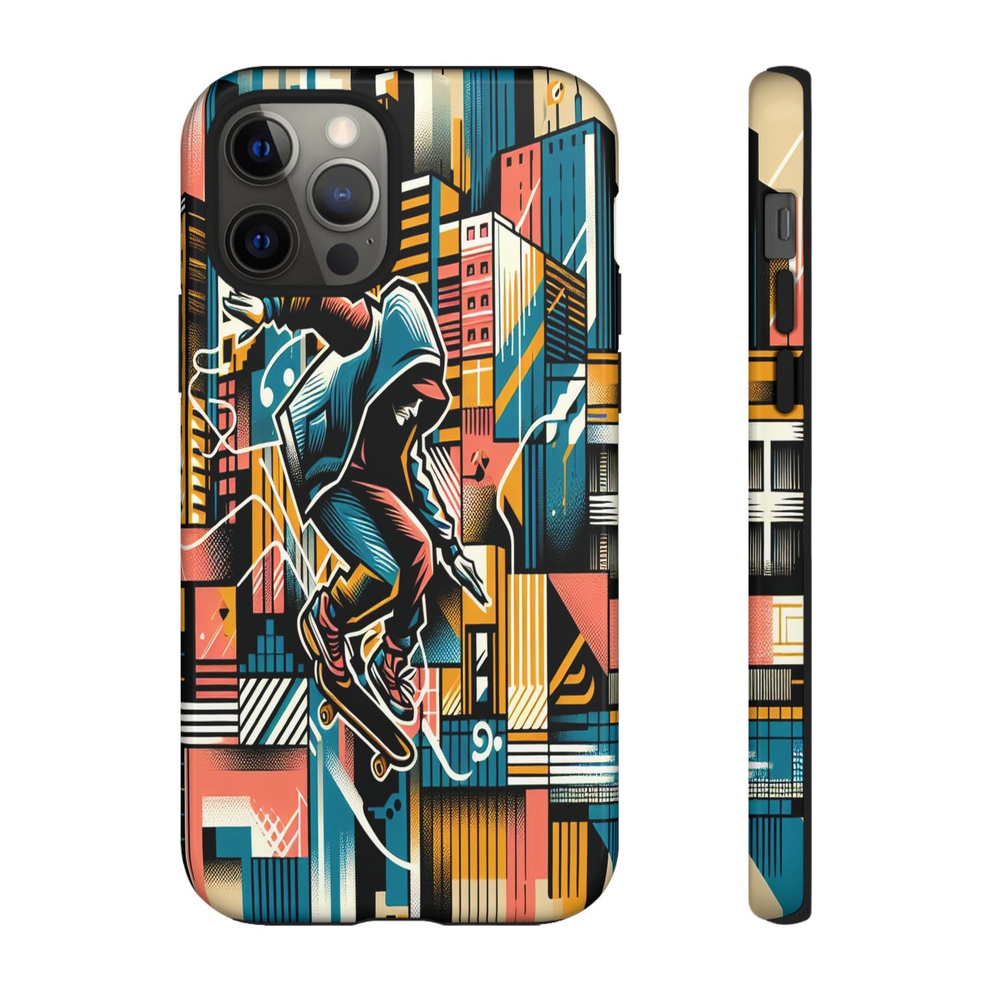 Skater in the Cityscape - Phone Case