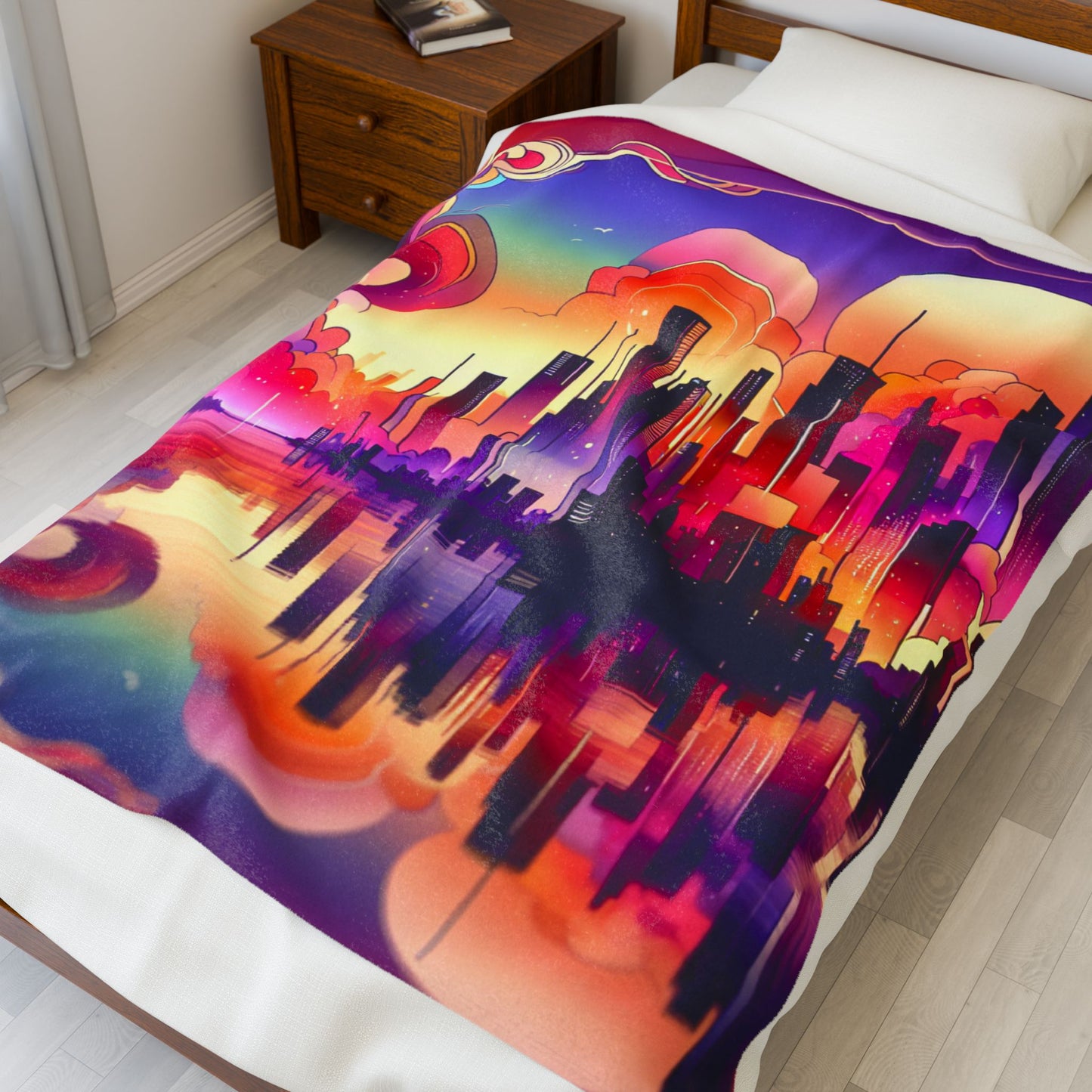 Skyline Reverie in Hues - Plush Blanket