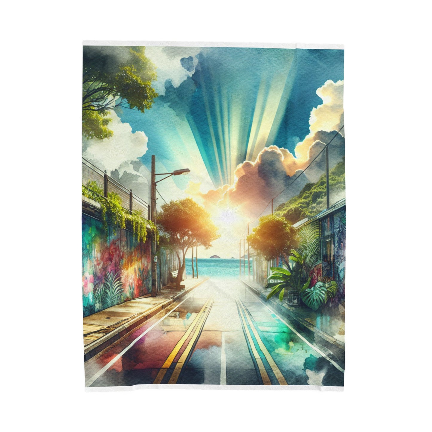 Radiant Street Vistas - Plush Blanket